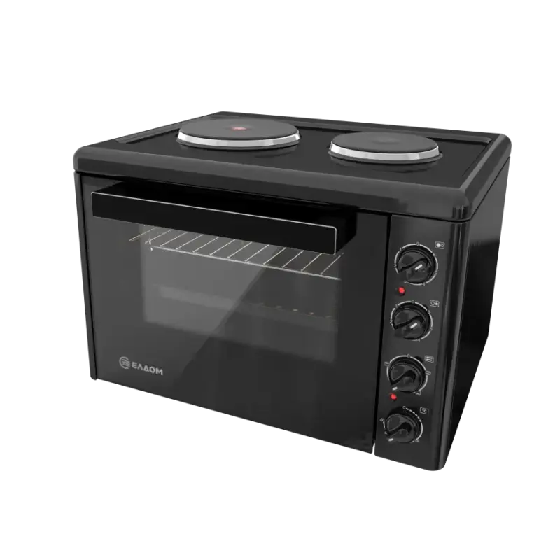 Готварска печка мини Елдом 203VFEN-NEW , 2 ток , Черен