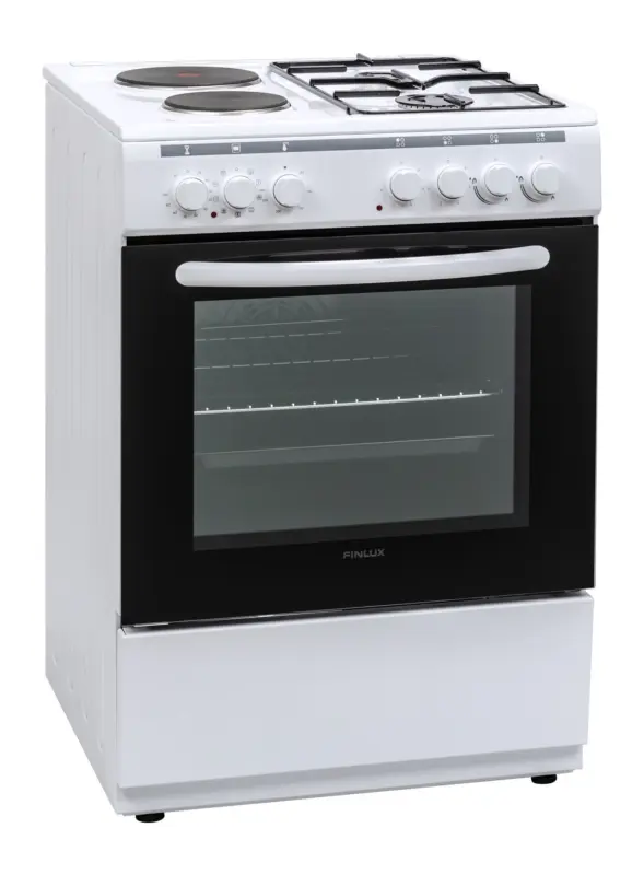 Готварска печка (ток/газ) Finlux FXC 622M , 2 газ 2ток , Бял