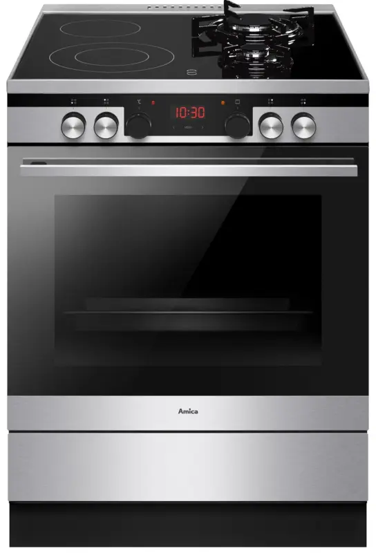 Готварска печка (ток/газ) AMICA 6226MCE3.45EEZPTSD(XX) , 2 газ 2ток , INOX
