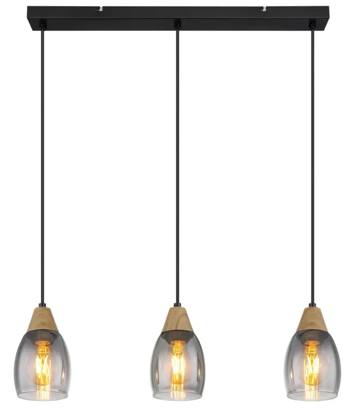 H&auml;ngeleuchte Reid Grau/Schwarz max. 15 Watt