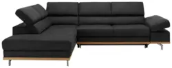 Wohnlandschaft Carmen in Schwarz mit Bettfunktion