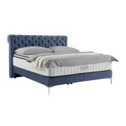Boxspringbett Queen in Dunkelblau ca. 180x200cm