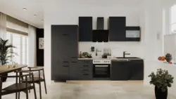 K&uuml;chenblock Capri Schwarz/Eichefarben