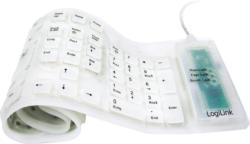 LogiLink Silikon Tastatur USB & PS/2, weiß NEU OVP Aufrollbar Plug & Play