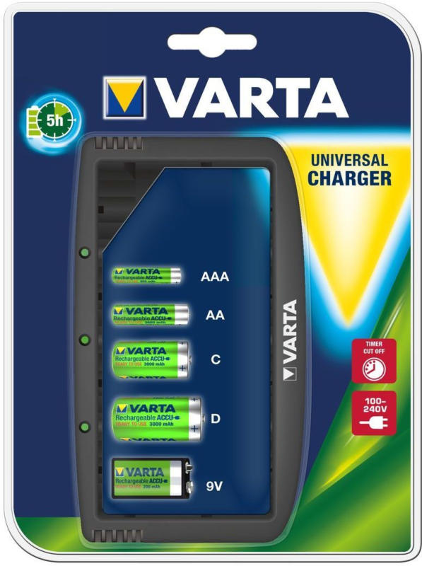 VARTA Ladegerät Easy Line Universal (unbestückt)) AA/AAA/C/D/9V NEU OVP