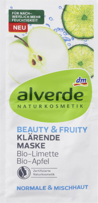 alverde NATURKOSMETIK Maske Beauty & Fruity Bio-Limette Bio-Apfel