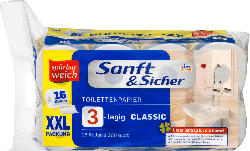 Sanft&Sicher Toilettenpapier 3-lagig, 16x200 Blatt