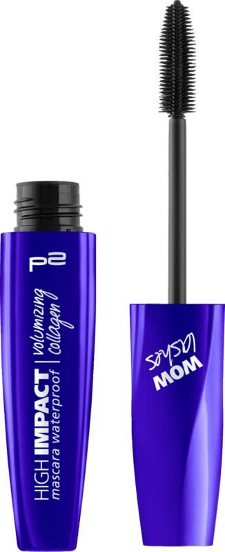 p2 cosmetics Wimperntusche high impact volumizing collagen mascara waterproof black pump 010