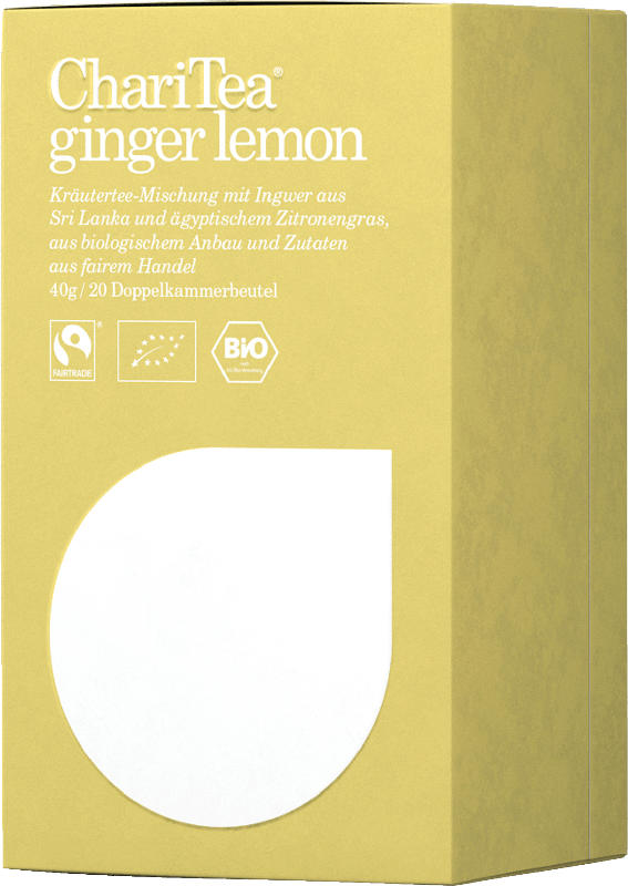 Chari Tea Kräuter-Tee, ginger lemon, Ingwer & Zitronengras (20x2g)