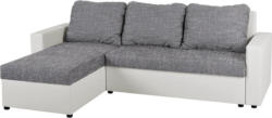 Ecksofa - weiß-grau - Liegefunktion