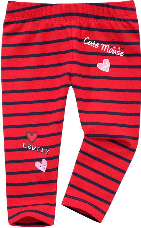 Baby Leggings mit Streifen und Print