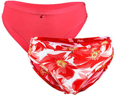 2 Jazzpants, 1x koralle, 1x koralle mit Blumen-Print