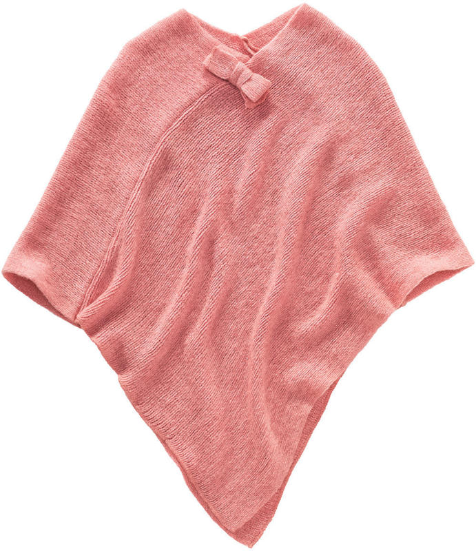 Mädchen Poncho mit Zierschleife