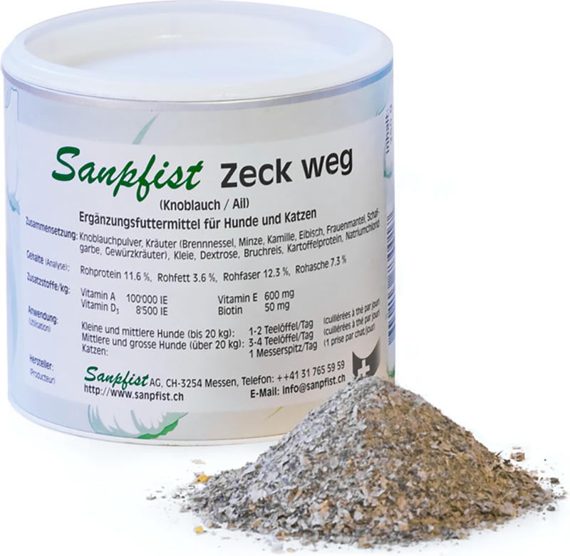 Sanpfist Knoblauch mit Naturkräutern Zeck-Weg 250g