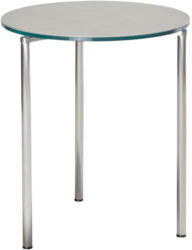 runder Beistelltisch Global Cambra mit heller Keramikplatte