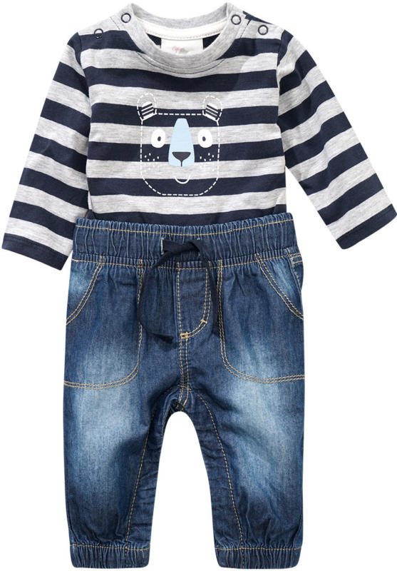 Newborn Overall aus Langarmshirt und Jeans