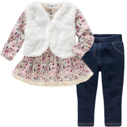 Mädchen Jeggings, Langarmshirt und Weste