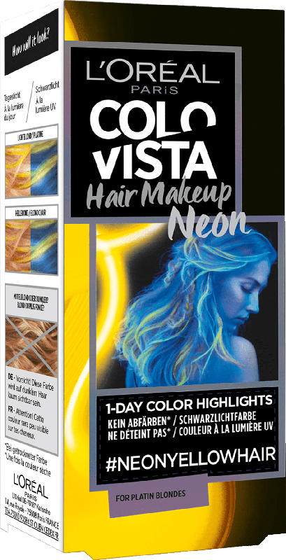 L’Oréal Colovista Hair Makeup #NEONYELLOW