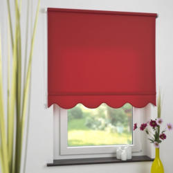 Bella Casa Seitenzugrollo Kettenzugrollo Volantrollo Rollo Klassik lichtdurchlässig 132 x 180 cm rot