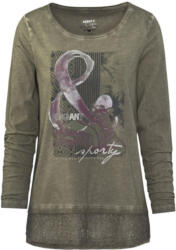 Damen Langarmshirt mit Oil-Washed-Effekt