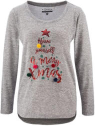 Damen Feinstrickshirt mit Weihnachtsmotiv