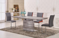 Esstisch ausziehbar Daures 01 (eckig), Farbe: Zement - Abmessungen: 160 - 200 x 90 cm (B x T)