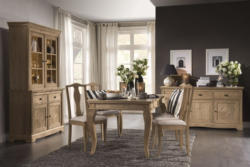 Esszimmer Komplett - Set E Travos, 8-teilig, teilmassiv, Farbe: Eiche natur