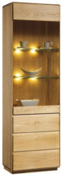 Vitrine Fazenda 03, Farbe: Natur, Eiche teilmassiv - 199 x 61 x 41 cm (H x B x T)