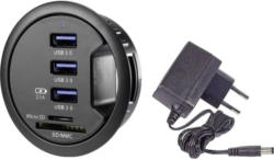 3 Port USB 3.0 Tisch-Hub mit eingebautem SD-Kartenleser, mit