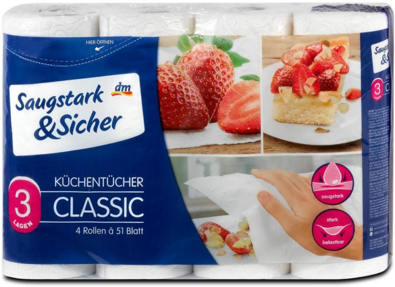 Saugstark&Sicher Küchenrolle Classic ️ Online von dm drogerie markt