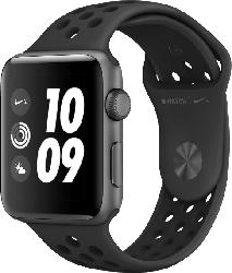 Smartwatches - APPLE Watch Nike+ (GPS) 42 mm Smartwatch Aluminium, Hochleistungs-Fluorelastomer, 140-210 mm, Space Grau mit Nike Sportarmband Anthrazit/Schwarz