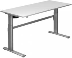 Schreibtisch In Metall, Holzwerkstoff 180/72-119/80 Cm