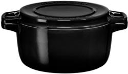 KitchenAid KCPI60CROB schwarz Bräter rund 28 cm Gusseisen
