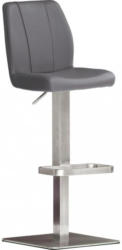 Barhocker In Metall, Textil Grau, Edelstahlfarben