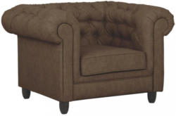 Chesterfield-Sessel In Textil Dunkelbraun