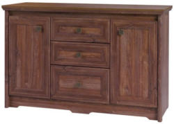Kommode Pikine 08, Farbe: Eiche Dunkelbraun - 87 x 136 x 46 cm (H x B x T)