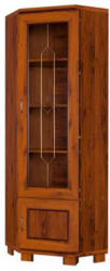 Vitrine Dahra 10, Farbe: Eiche Braun - 197 x 62 x 62 cm (H x B x T)