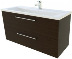 Waschtischunterschrank Nadiad 29, Farbe: Eiche Schwarz - 50 x 101 x 39 cm (H x B x T)