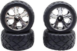 Reely 1:10 Truggy Kompletträder all-Terrain 5-Speichen Chrom 4 St.