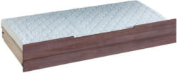Bettkasten für Kinderbett / Jugendbett Hermann 01, Farbe: Weiß gebleicht / Braun, massiv - 90 x 190 cm (B x L)