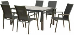 Gartenset Keramik 7-teilig aus Aluminium Grau, Schwarz, Silberfarben