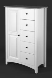 Highboard Kiefer Vollholz massiv weiß / grau Lagopus 69 - Abmessungen: 127 x 80 x 42 cm (H x B x T)
