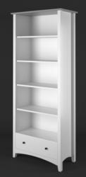 Bücherregal Kiefer Vollholz massiv weiß / grau Lagopus 99 - Abmessungen: 200 x 100 x 42 cm (H x B x T)