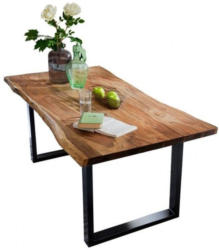 Esstisch Daures 109 (eckig), Farbe: Akazie / Schwarz, teilmassiv - 160 x 90 cm (B x T)