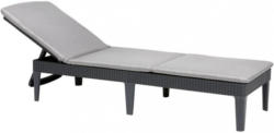 Sonnenliege Japur Polyrattan Verstellbar mit Auflage Graphitfarben