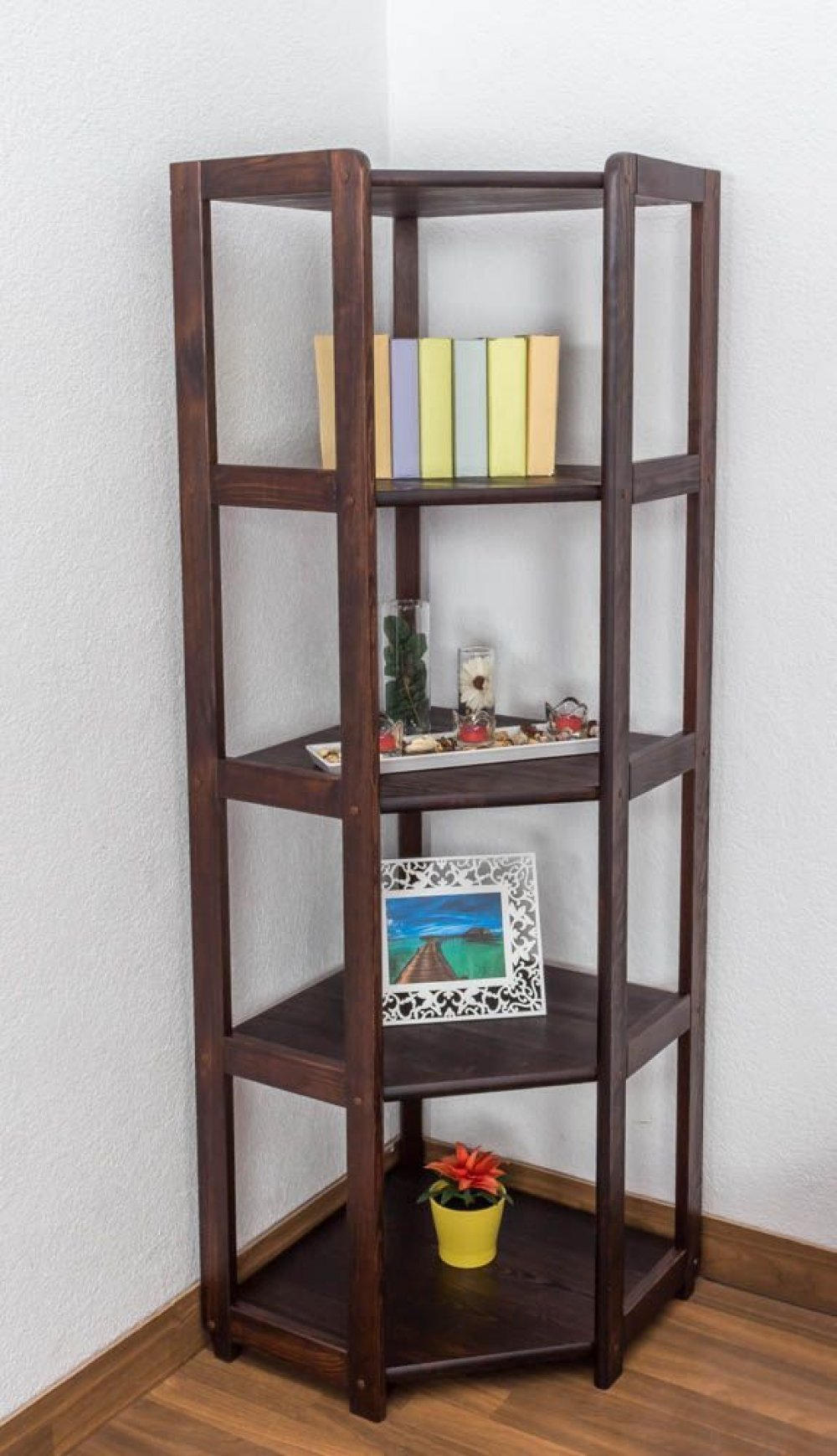 Regal Eckregal Kiefer massiv Vollholz Nussfarben 006 Regal Eckregal Kiefer massiv Vollholz natur 006