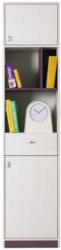 Jugendzimmer - Schrank Fleurus 09, Kiefer Weiß / Lila - Abmessungen: 45 x 195 x 40 cm (B x H x T)