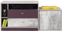 Jugendzimmer - TV - Unterschrank Marin 08, Lila / Weißgrau - Abmessungen: 56 x 120 x 50 cm (H x B x T)