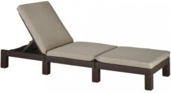 Sonnenliege Daytona Polyrattan Verstellbar mit Auflage Braun