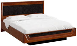 Doppelbett / Gästebett Lopar 51 inkl. Lattenrost, Farbe: Nuss / Schwarz, teilmassiv - Liegefläche: 180 x 200 cm (B x L)